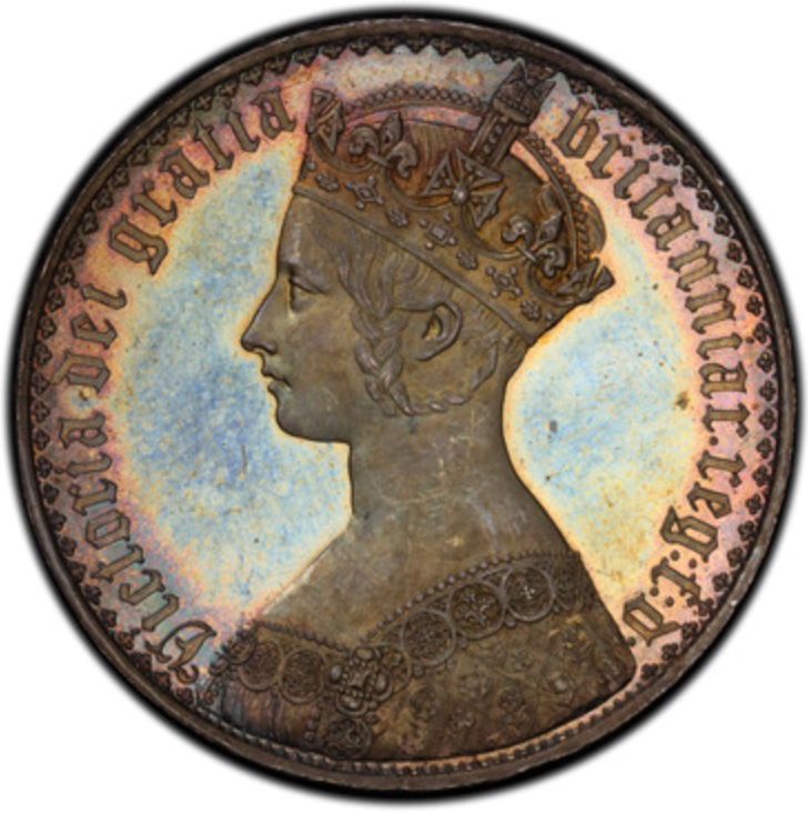 SOLD 1847年 英国 ヴィクトリア ゴシッククラウン 銀貨 PF64 UNDECIMO