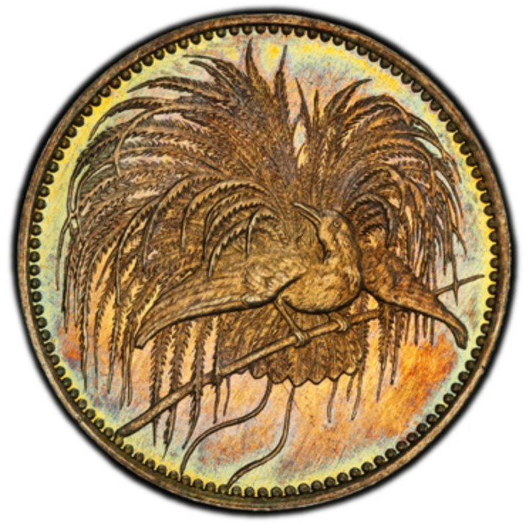 SOLD】1894年A ドイツ領ニューギニア🇩🇪 極楽鳥 1/2マルク銀貨