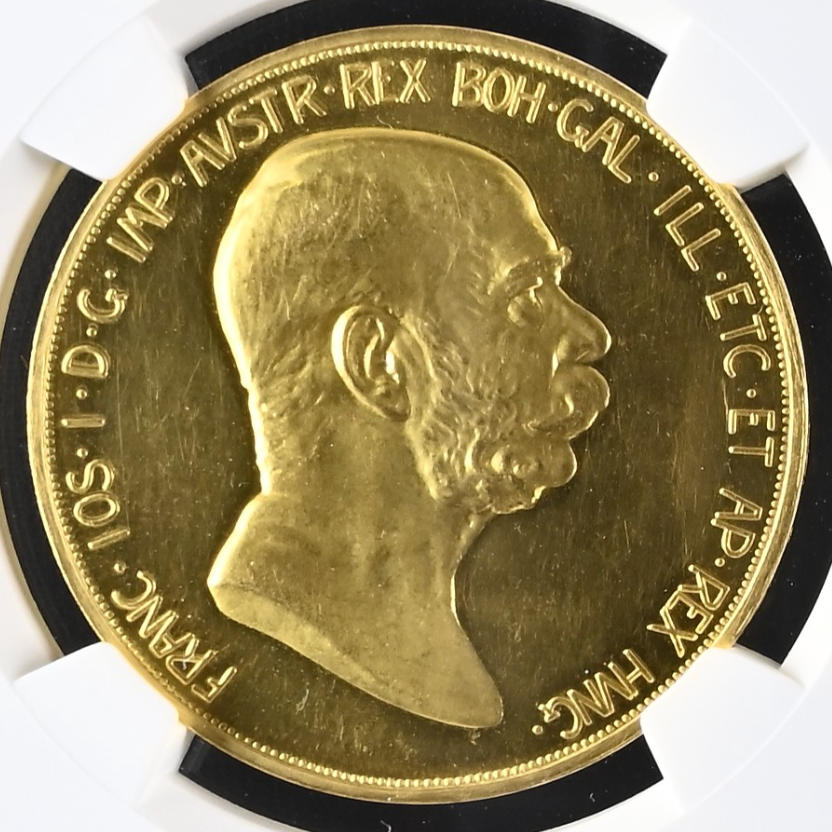 SOLD】1908年 オーストリア🇦🇹 フランツヨーゼフ1世 100コロナ金貨