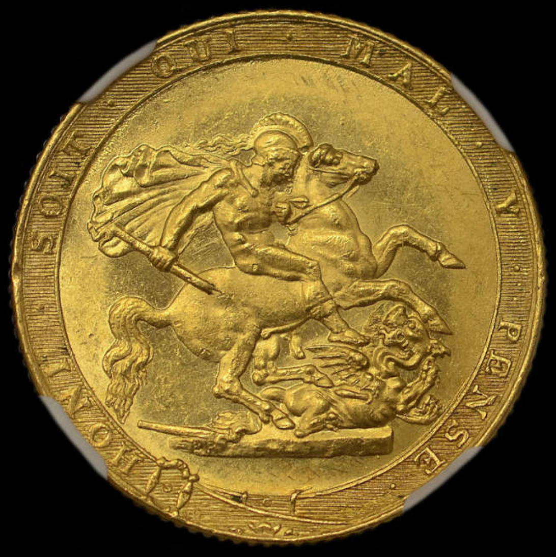 1820年 英国🇬🇧 ジョージ3世 初期ソブリン金貨 NGC MS63 R2(レア