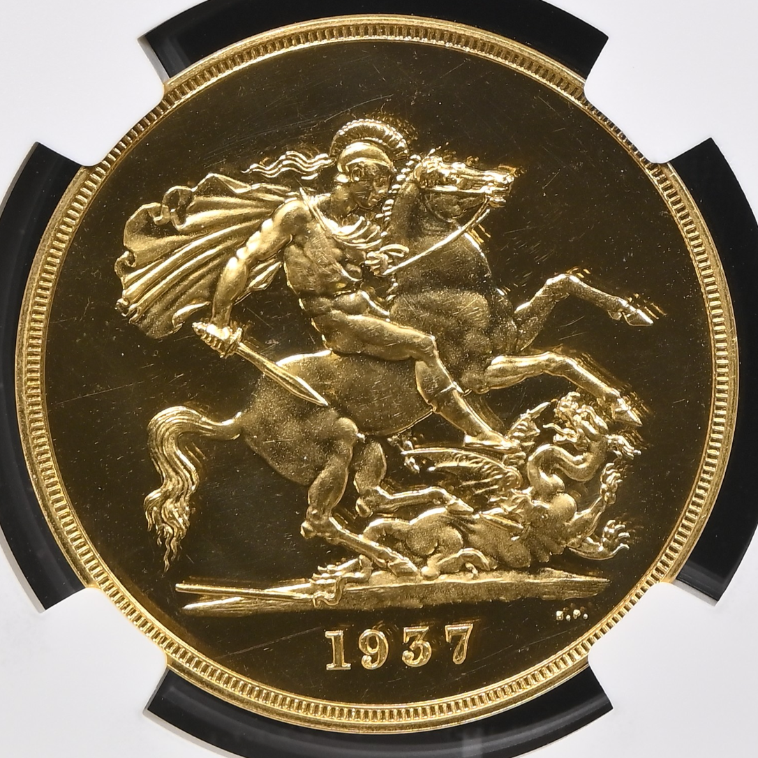1937年 英国🇬🇧 ジョージ6世 5ポンド 金貨 NGC PF66CAMEO – FIRST