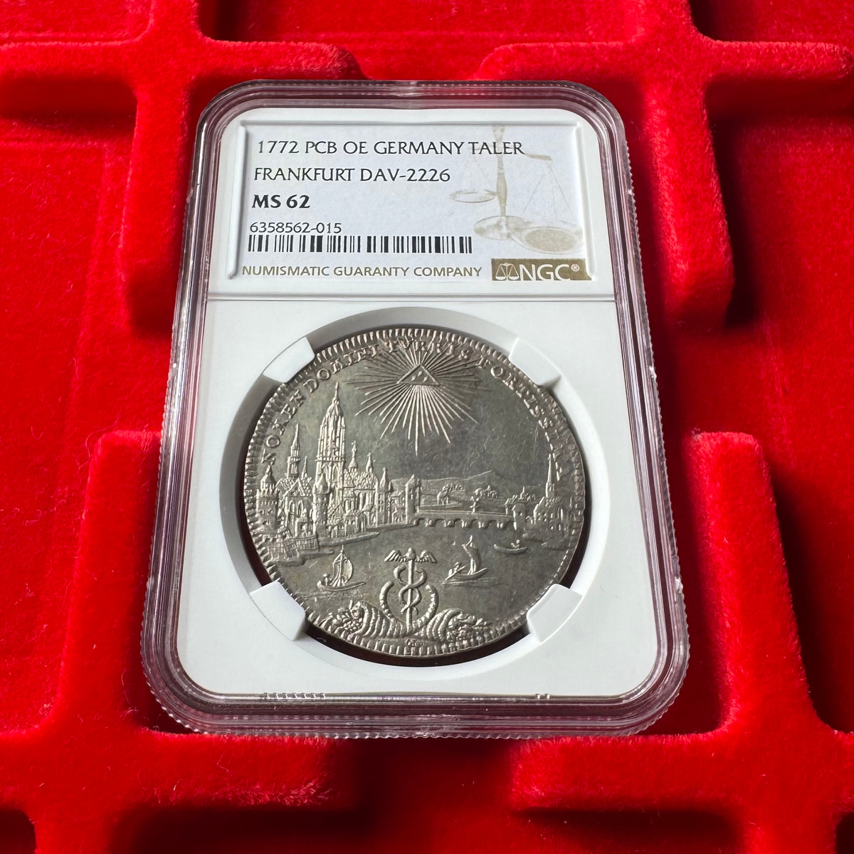 1772年 ドイツ🇩🇪フランクフルト 都市景観 ターラー 銀貨 NGC MS62 1772年 ドイツ🇩🇪フランクフルト 都市景観 ターラー 銀貨 NGC MS62