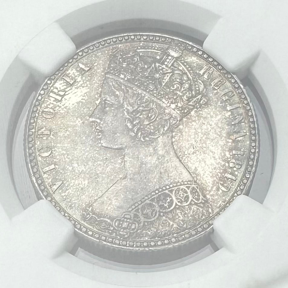 1849年 英国 ヴィクトリア女王 ゴシック ゴッドレス フローリン銀貨