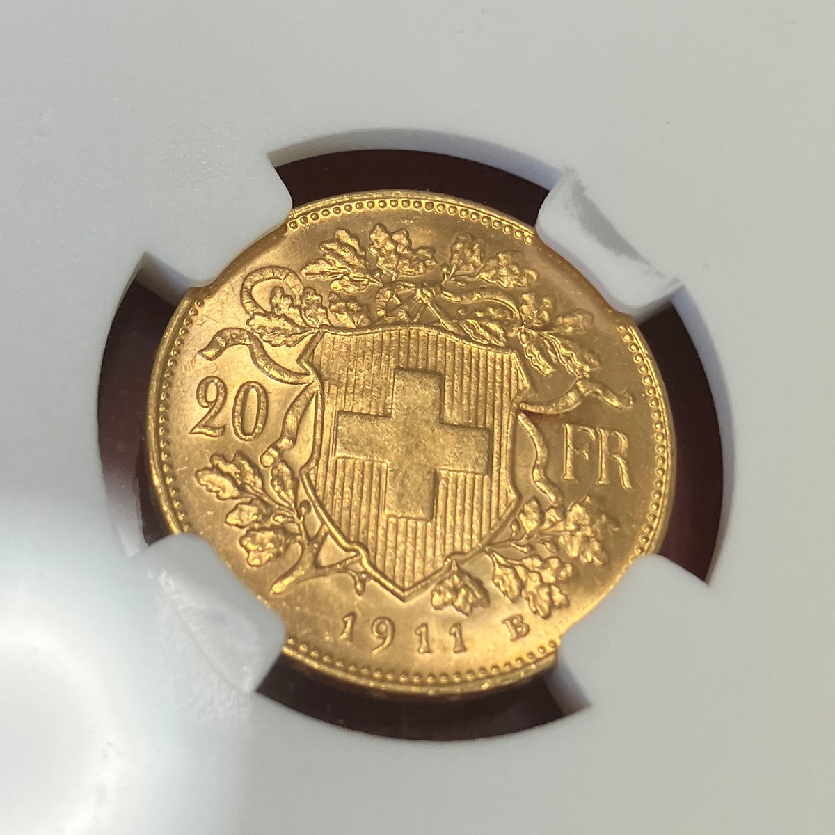 1911年B スイス ブレネリ 20フラン 金貨 MS67 top pop – FIRST SOVEREIGN
