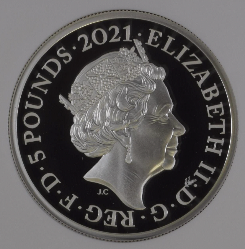 SOLD】2021年 英国ゴシッククラウン QA 2オンス 5ポンド銀貨 PF70UCAM