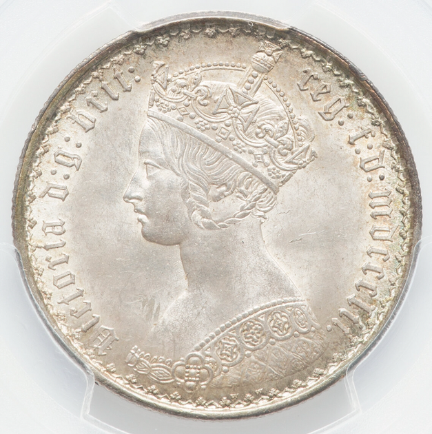 PCGS MS63 1887年 フランス 2フラン銀貨 トーンコイン アンティーク