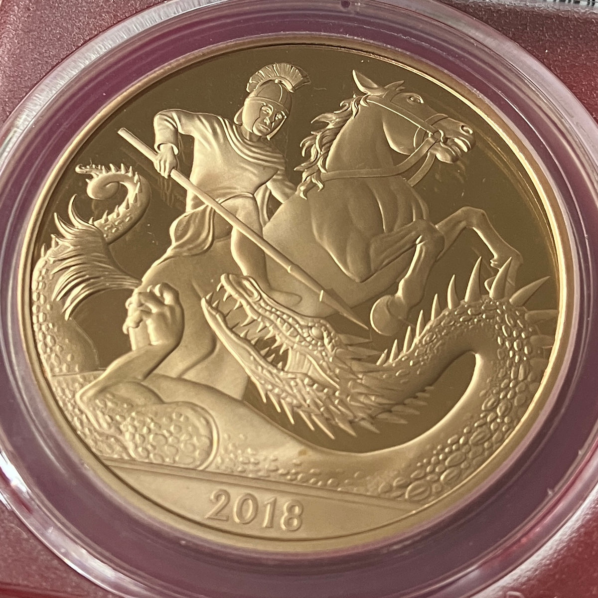 2018年 英国 ジョージ王子 生誕5年記念 5ポンド金貨 PF70UCAM PCGS