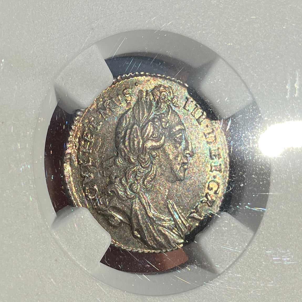 1679 3ペンス銀貨　マウンディ　AU detail