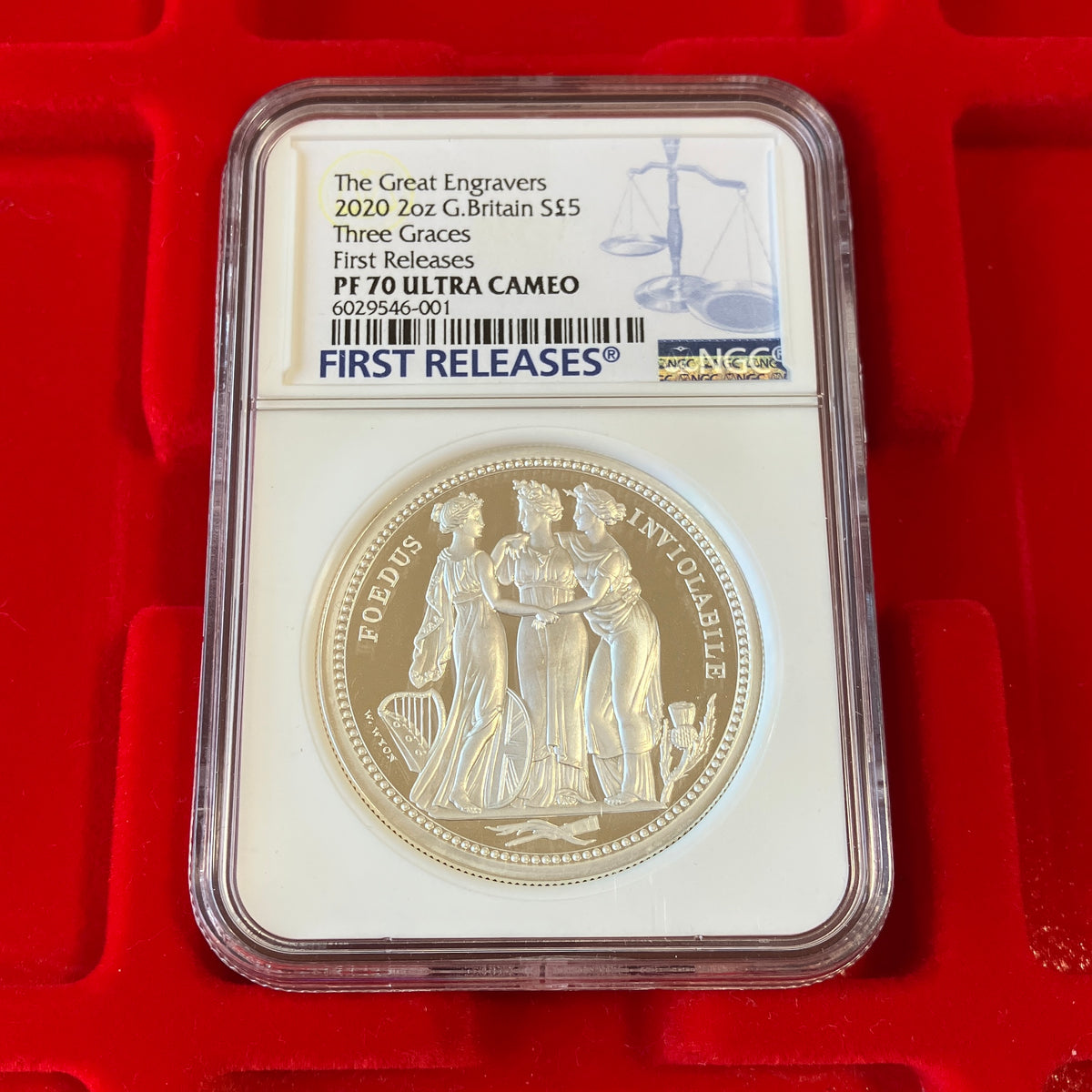2020年 英国🇬🇧 スリーグレーセス 2オンス 5ポンド 銀貨 PF70UCAM