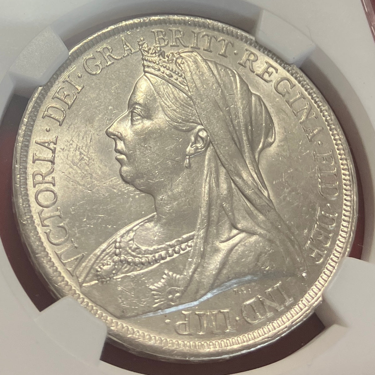 1893年 ヴィクトリア女王 クラウン銀貨 MS63 ヴェールヘッド NGC Roy