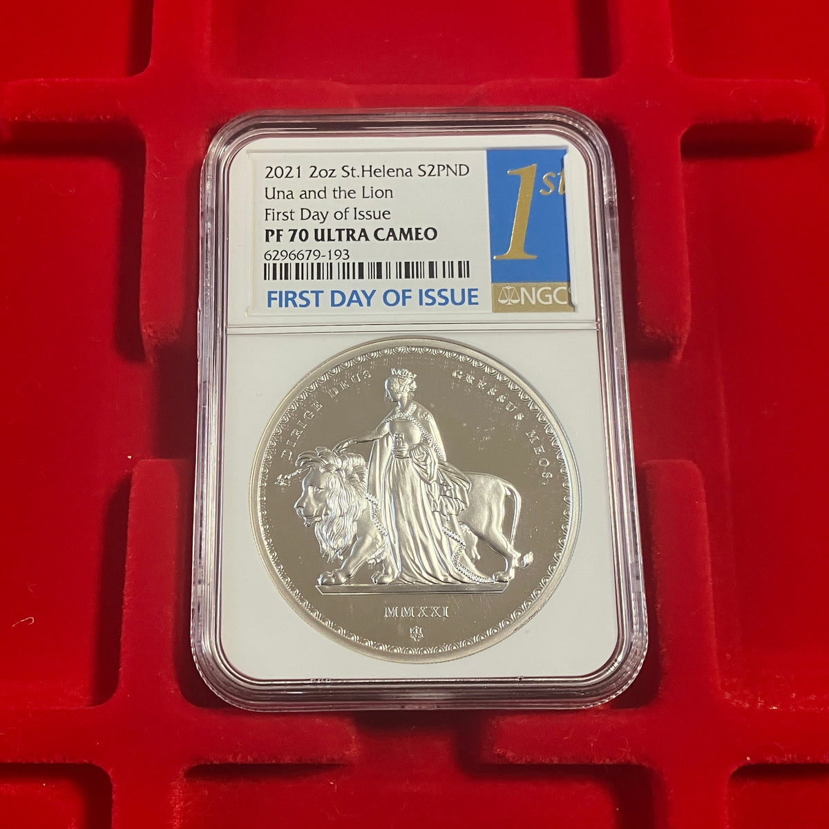SOLD】2021年 セントヘレナ ウナとライオン 2オンス銀貨 PF70UCAM FDI