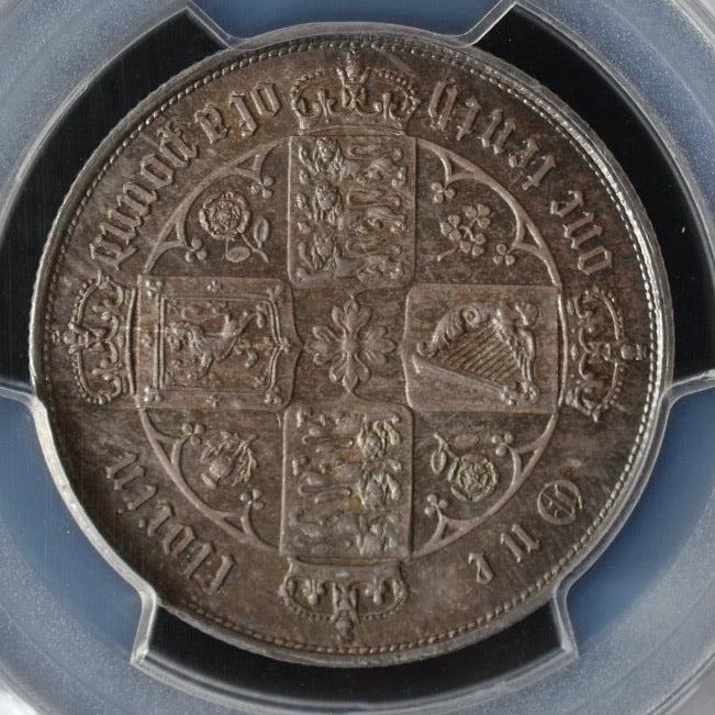 SOLD】1859年 イギリス ヴィクトリア ゴシック フローリン 銀貨 MS64+ 