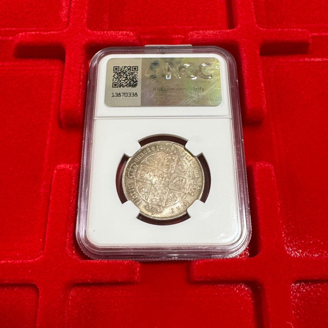 銀貨 ダブルフローリン 5枚 （マジック）　年号揃い 1868年 英国🇬🇧 ヴィクトリア女王 ゴシック フローリン銀貨 NGC