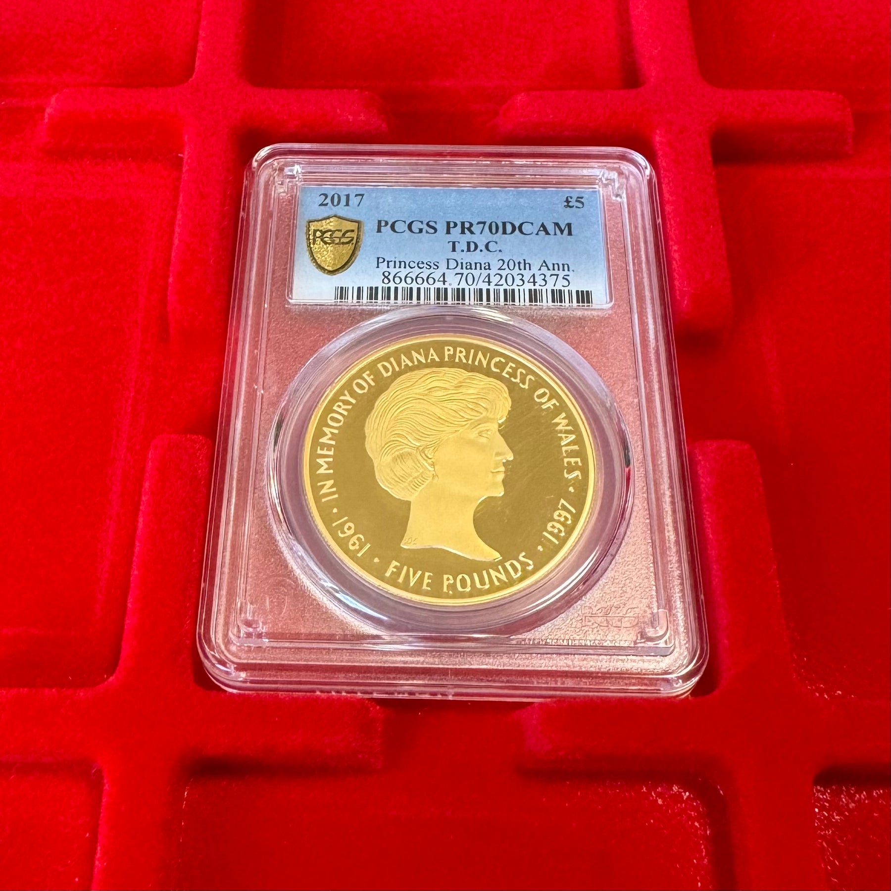 2017年 T.D.C ダイアナ 5ポンド金貨 PR70DCAM PCGS 最高鑑定 – FIRST ...