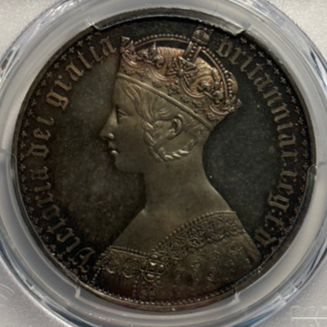 SOLD 1847年 英国 ヴィクトリア ゴシッククラウン 銀貨 PF64