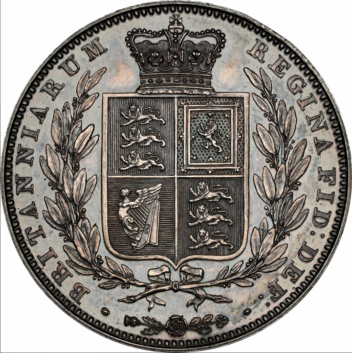 ハーフクラウン銀貨（1846年）ヴィクトリア女王ヤングヘッド（NGC VF） SOLD 1839年 英国🇬🇧 ヴィクトリア女王 ハーフクラウン銀貨