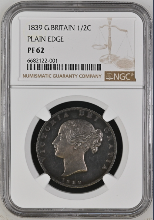 1839年 英国 ヴィクトリア女王 ハーフクラウン銀貨 ヤングヘッド