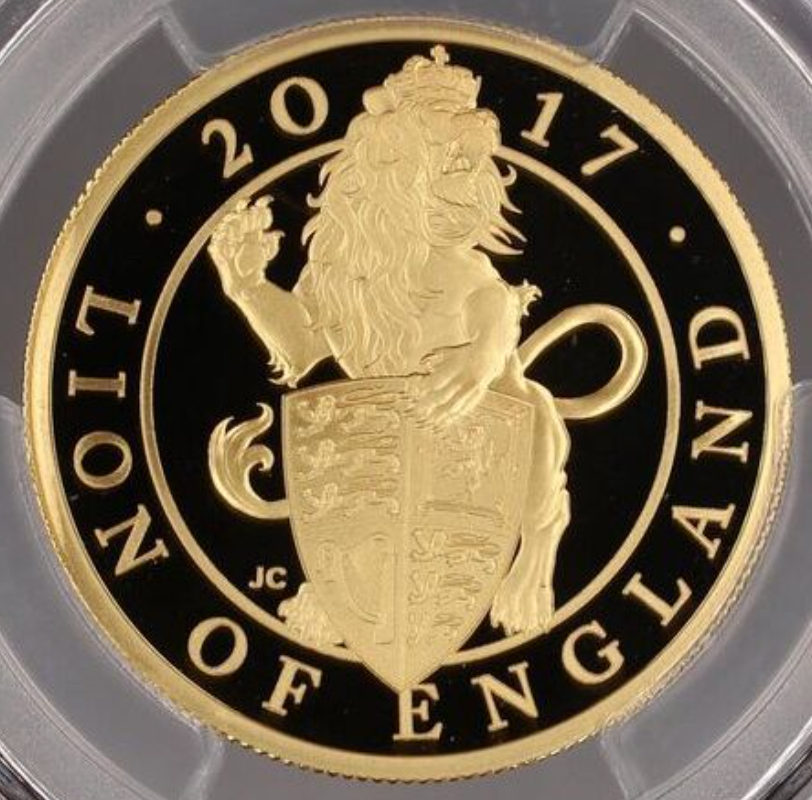 SOLD 2017年 英国 クイーンズビースト ザ・ライオン 100ポンド金貨
