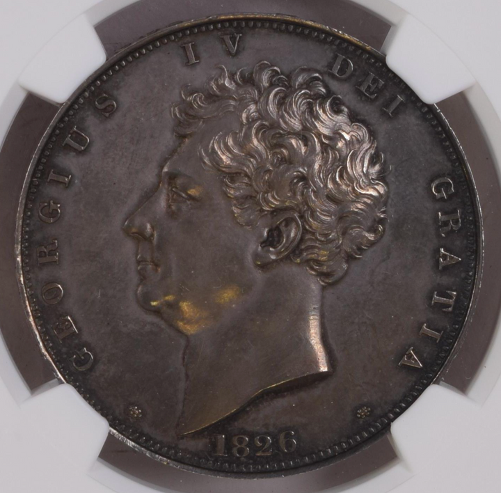 1826年 英国 ジョージ4世 クラウン銀貨 PF64 SEPTIMO – FIRST SOVEREIGN