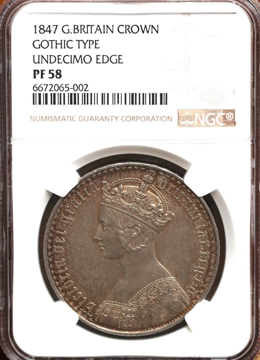 1847年ヴィクトリア 女王ゴシッククラウン銀貨UNDECIMOエッジ 1847年 イギリス ヴィクトリア ゴシッククラウン銀貨 アンデシモ