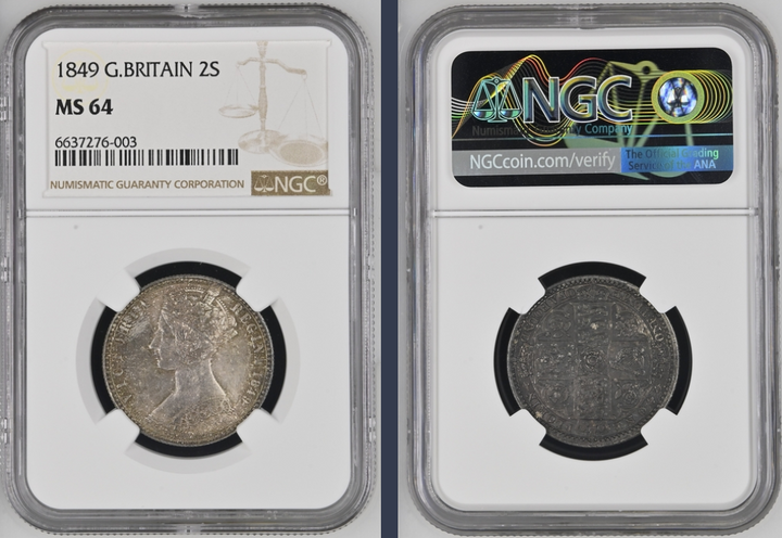 sunshine イギリス銀貨(1849年)1フローリンKM-745 Great Britain sunshine イギリス銀貨(1849年)1フローリンKM-745 Great Britain