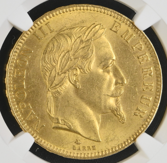 SOLD 1869年A フランス🇫🇷 ナポレオン3世 100フラン金貨 MS63