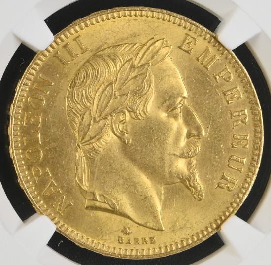 1869年A フランス ナポレオン3世 100フラン金貨 MS63 NGC – FIRST SOVEREIGN