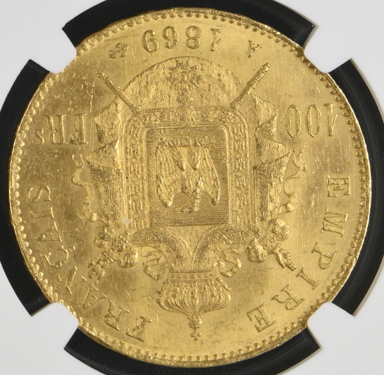 SOLD 1869年A フランス🇫🇷 ナポレオン3世 100フラン金貨 MS63 NGC SOLD 1869年A フランス🇫🇷 ナポレオン3世 100フラン金貨 MS63 NGC