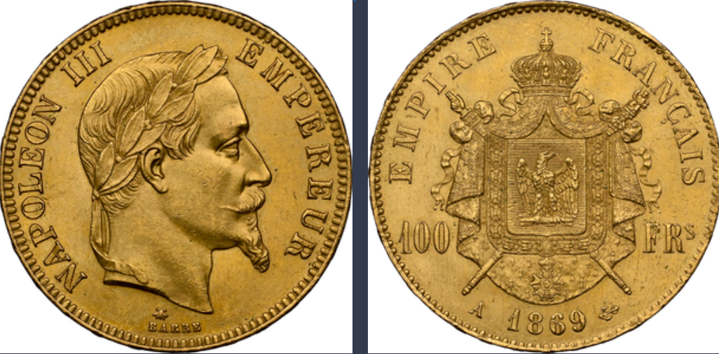 SOLD 1869年A フランス🇫🇷 ナポレオン3世 100フラン金貨 MS63 SOLD 1869年A フランス🇫🇷 ナポレオン3世 100フラン金貨 MS63