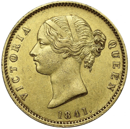 1841年 英国領インド🇬🇧 ヴィクトリア女王 モハール金貨 – FIRST