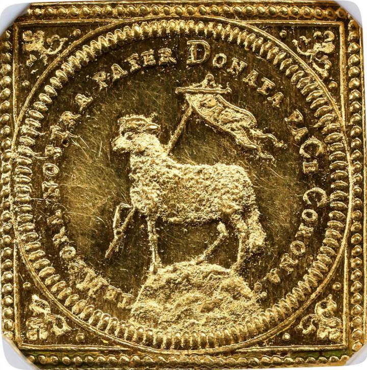 1700年 ニュルンベルグ 1/4 ダカット 金貨 NGC MS3 クリッペ 1700年 ニュルンベルグ 1/4 ダカット 金貨 NGC MS3 クリッペ