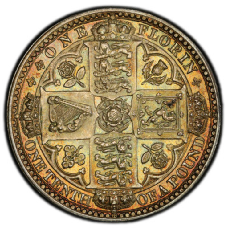 も*ー様 1849年 イギリス 銀貨 PCGS鑑定 ゴッドレスフローリン も*ー様 1849年 イギリス 銀貨 PCGS鑑定 ゴッドレスフローリン