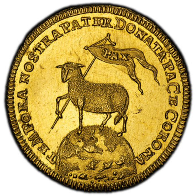 1700年 ドイツ🇩🇪 ニュルンベルク ラムダカット金貨 PCGS MS62