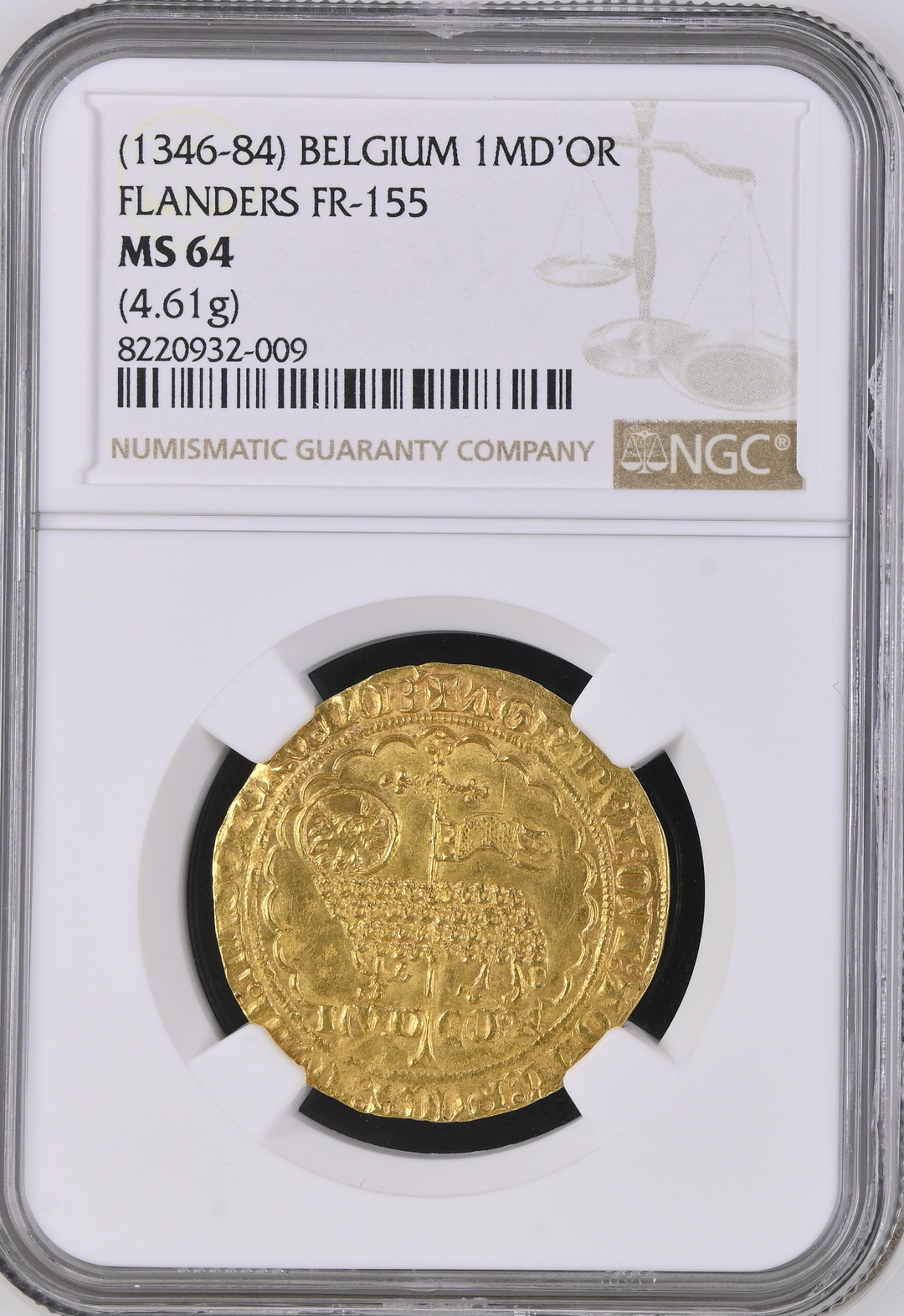 1363-64年 ベルギー フランドル ルイ2世 ゴールド・ムートン・ドール