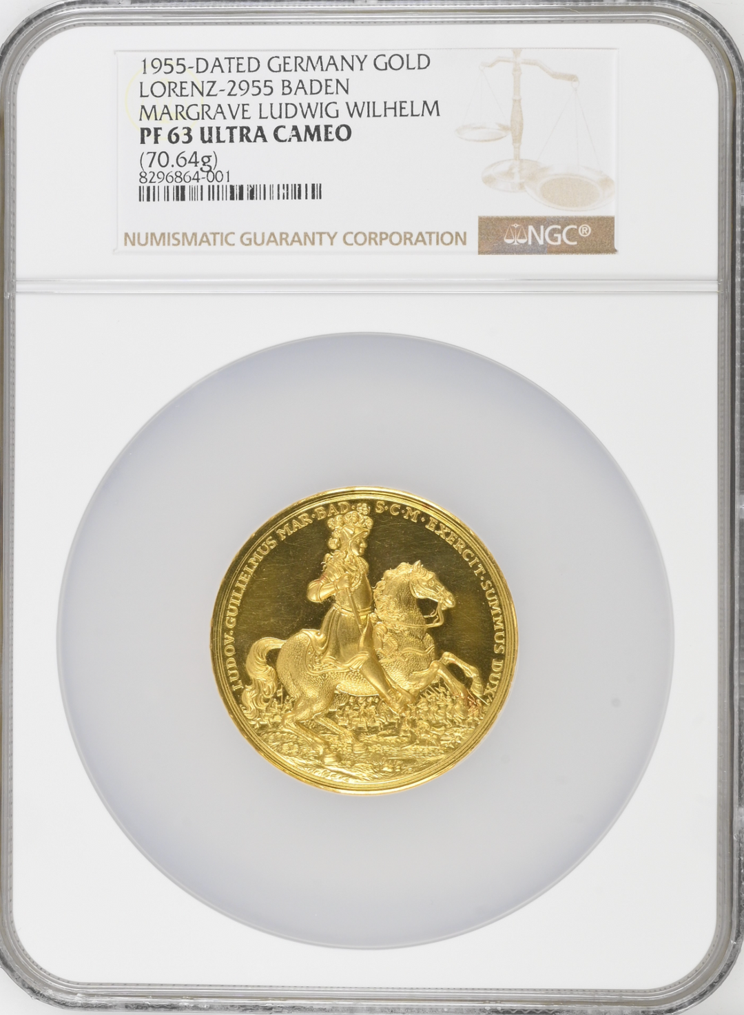 1955 ドイツ バーデン ヴィルヘルム 生誕300周年 大型 レア 純銀メダル 1955 ドイツ バーデン ヴィルヘルム 生誕300周年 大型 レア 純銀メダル