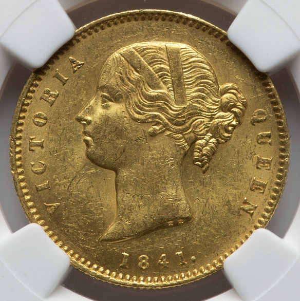 1841年 英領🇬🇧インド モハール金貨 ヴィクトリア女王 NGC MS60 