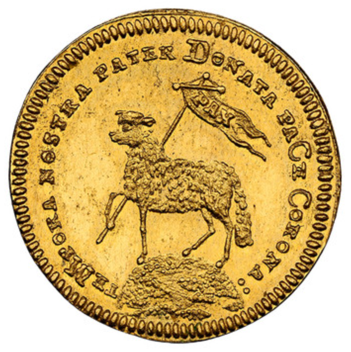 1700年 ドイツ🇩🇪 ニュルンベルク 1/2ダカット金貨 NGC MS64 準最高