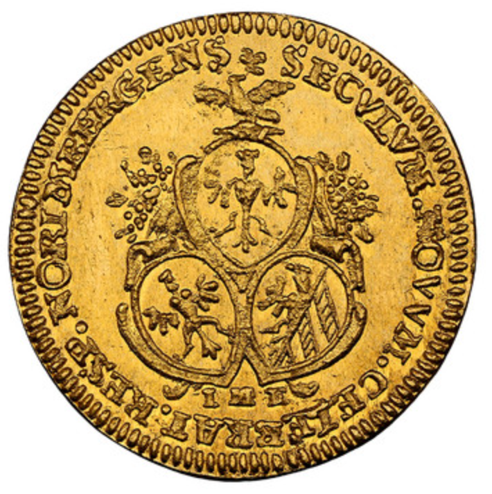 1700年 ドイツ🇩🇪 ニュルンベルク 1/2ダカット金貨 NGC MS64 準最高
