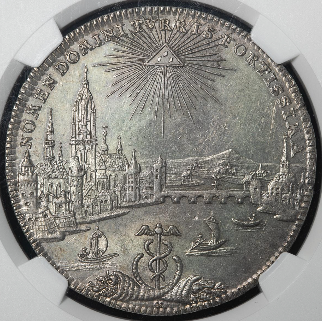 1772年 ドイツ🇩🇪フランクフルト 都市景観 ターラー 銀貨 NGC MS62