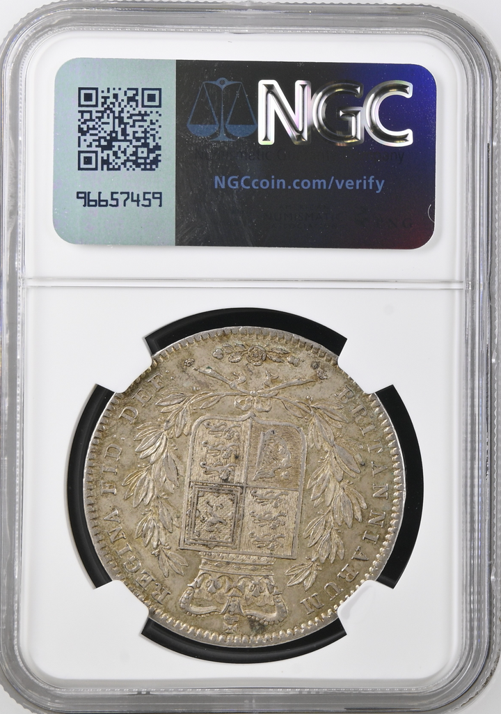 1845年 英国🇬🇧 ヴィクトリア女王 クラウン銀貨 ヤングヘッド NGC
