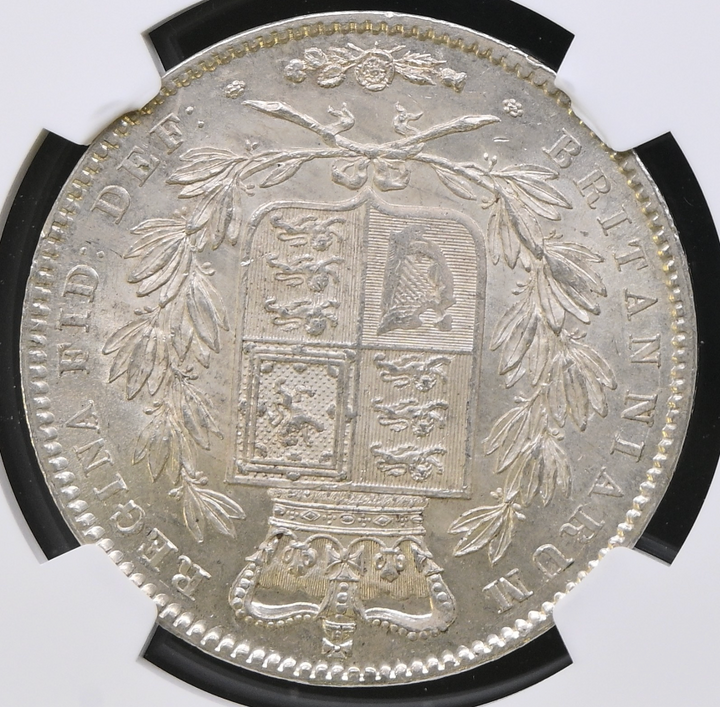 1845年 英国🇬🇧 ヴィクトリア女王 クラウン銀貨 ヤングヘッド NGC