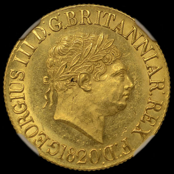 1820年 英国🇬🇧 ジョージ3世 初期ソブリン金貨 NGC MS63 R2(レア
