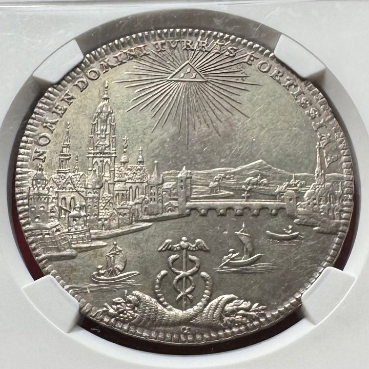 3112.　銀貨　1799年　ドイツ　ドイツ国家　メクレンブルク　ターラー銀貨 1772年 ドイツ🇩🇪フランクフルト 都市景観 ターラー 銀貨 NGC MS62