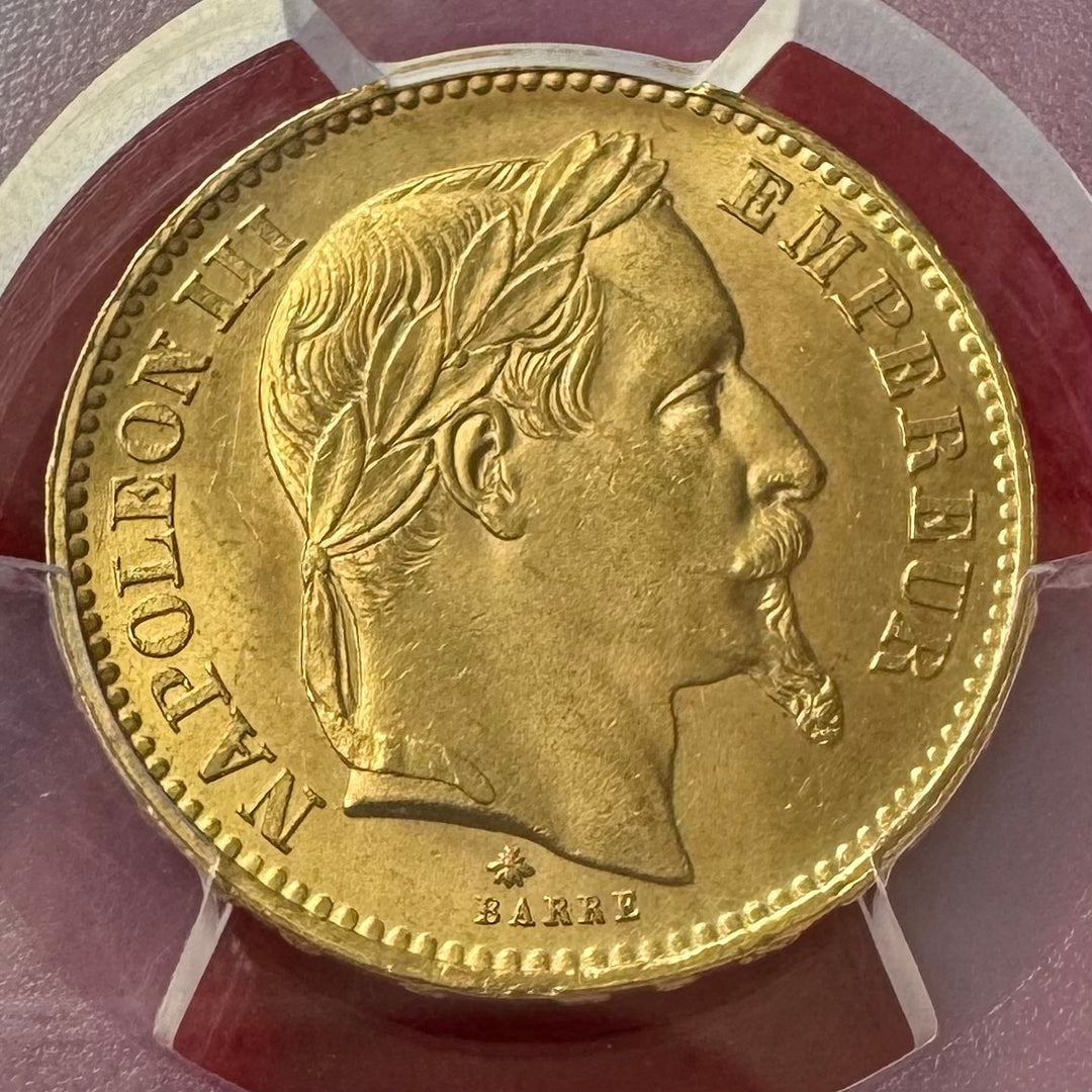 1868年A フランス ナポレオン3世 20フラン金貨 MS65 PCGS – FIRST SOVEREIGN