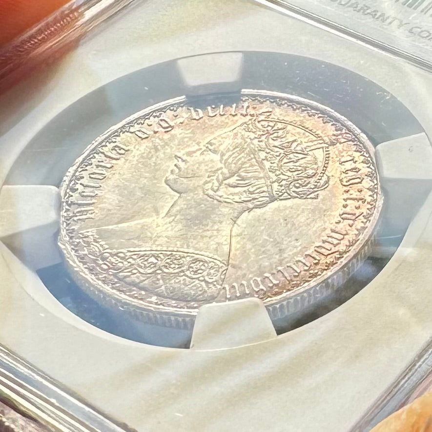 1868年 英国🇬🇧 ヴィクトリア女王 ゴシック フローリン銀貨 NGC