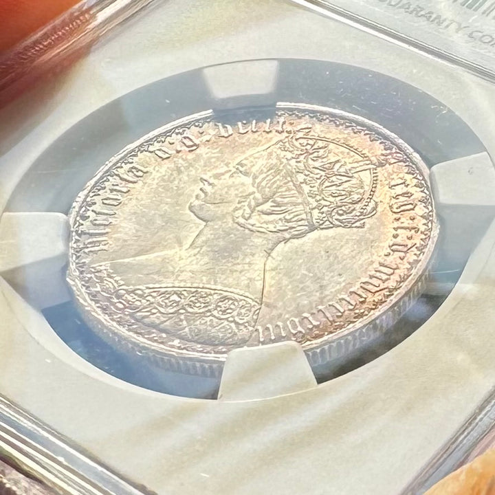 1868年 英国🇬🇧 ヴィクトリア女王 ゴシック フローリン銀貨 NGC