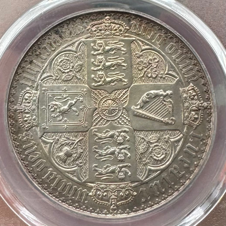 英国製￼ ￼ 70グレード、ゴチッククラウン銀貨 1847年 英国🇬🇧 ゴシッククラウン銀貨 PCGS PR61 UN DEC