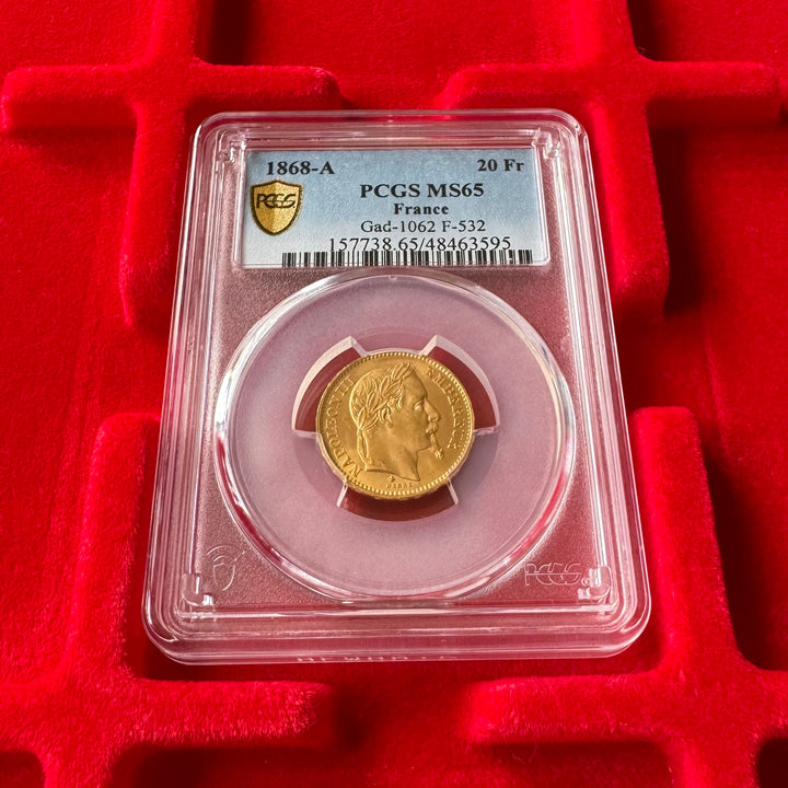 1868年A フランス ナポレオン3世 20フラン金貨 MS65 PCGS – FIRST SOVEREIGN