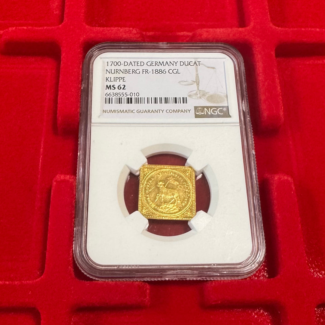 1700年 ドイツ ニュルンベルク ラムダカット ダカット金貨 MS62 NGC クリッペ!! – FIRST SOVEREIGN