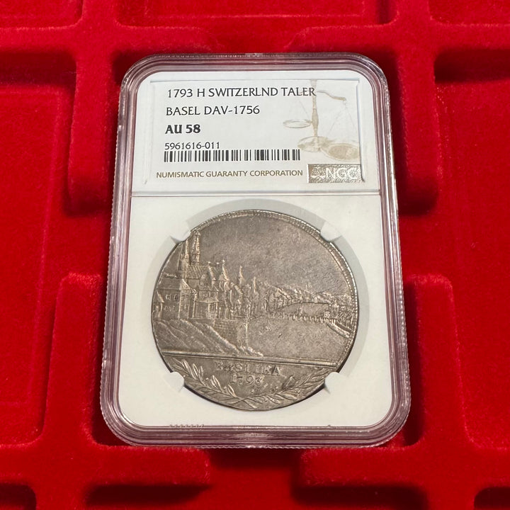 1793年 スイス🇨🇭バーゼル 都市景観 ターラー銀貨 NGC AU58